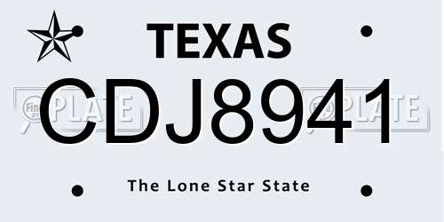 CDJ8941 Texas License Plate