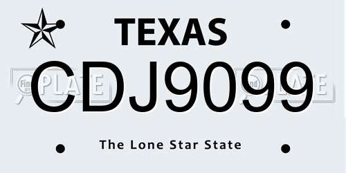 CDJ9099 Texas License Plate