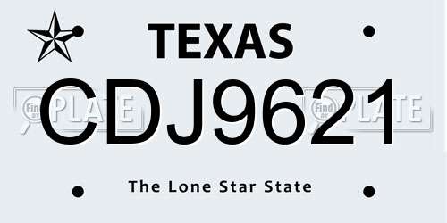 CDJ9621 Texas License Plate