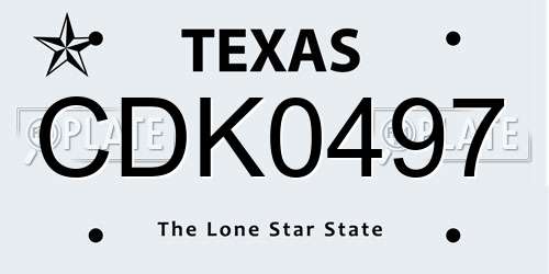 CDK0497 Texas License Plate