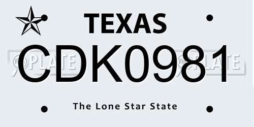 CDK0981 Texas License Plate