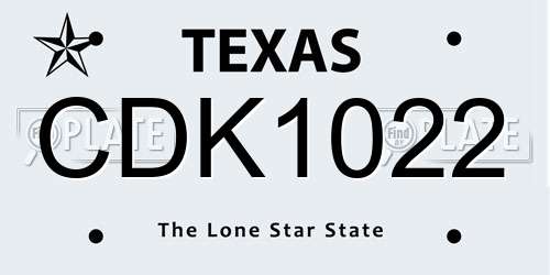 CDK1022 Texas License Plate
