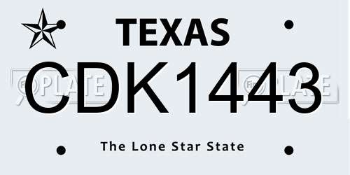 CDK1443 Texas License Plate