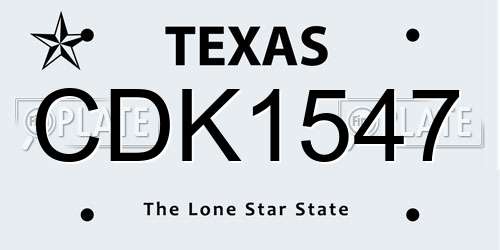 CDK1547 Texas License Plate