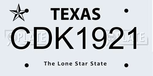 CDK1921 Texas License Plate