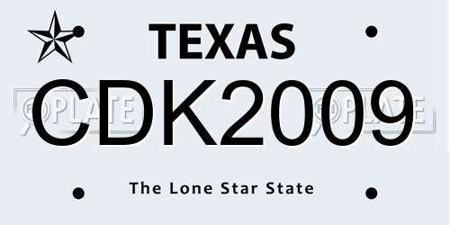 CDK2009 Texas License Plate