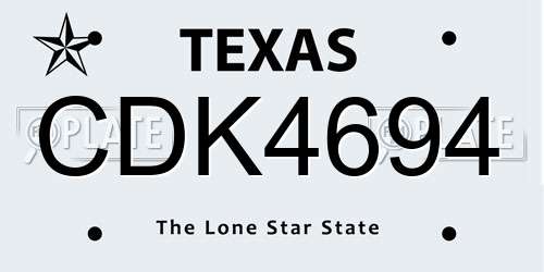 CDK4694 Texas License Plate