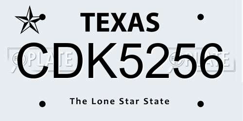 CDK5256 Texas License Plate