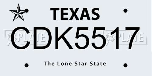 CDK5517 Texas License Plate
