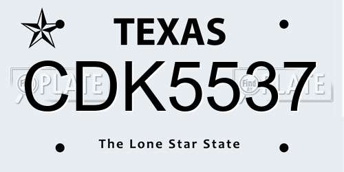 CDK5537 Texas License Plate