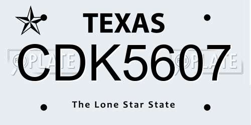 CDK5607 Texas License Plate