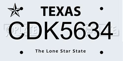 CDK5634 Texas License Plate