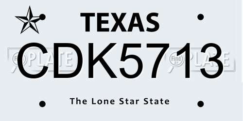 CDK5713 Texas License Plate