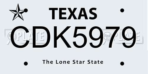CDK5979 Texas License Plate