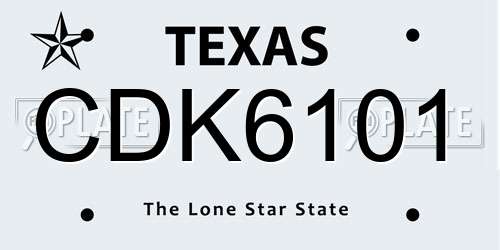 CDK6101 Texas License Plate