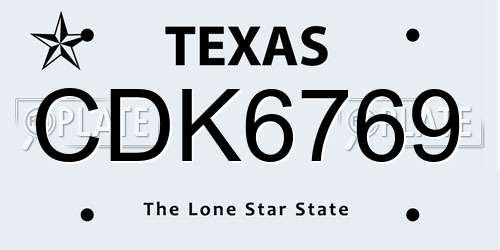 CDK6769 Texas License Plate