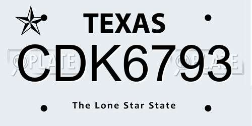 CDK6793 Texas License Plate