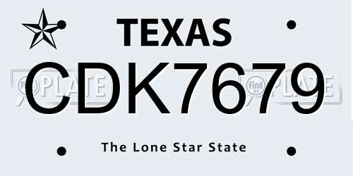 CDK7679 Texas License Plate