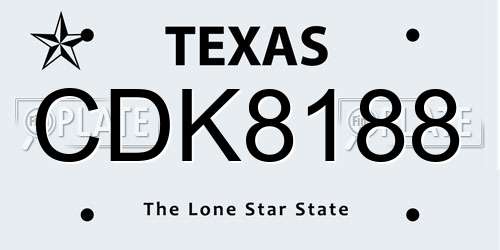 CDK8188 Texas License Plate