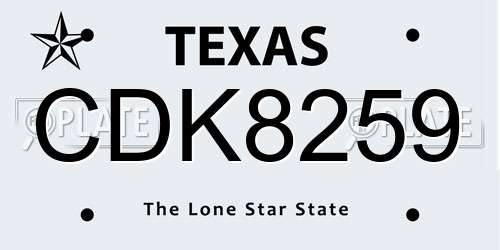 CDK8259 Texas License Plate