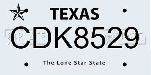 CDK8529 Texas License Plate