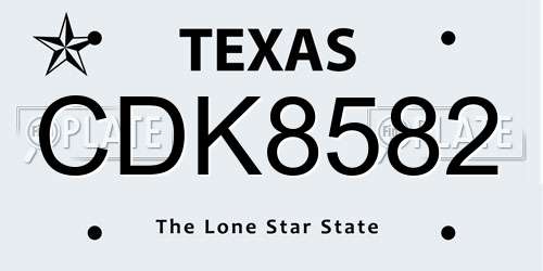 CDK8582 Texas License Plate
