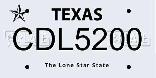 CDL5200 Texas License Plate