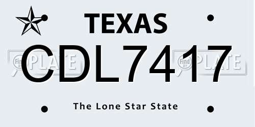 CDL7417 Texas License Plate