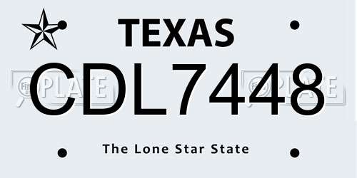 CDL7448 Texas License Plate