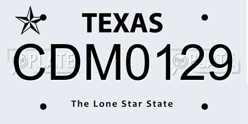 CDM0129 Texas License Plate