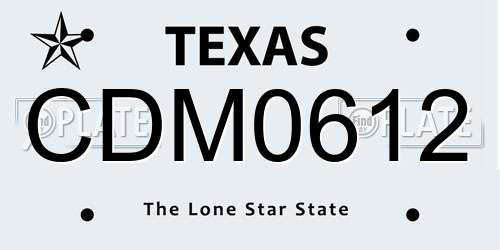 CDM0612 Texas License Plate