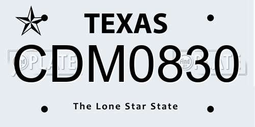 CDM0830 Texas License Plate
