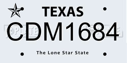 CDM1684 Texas License Plate