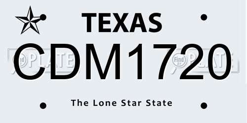 CDM1720 Texas License Plate