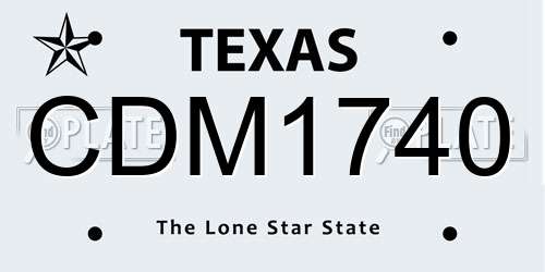 CDM1740 Texas License Plate