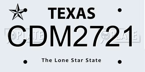CDM2721 Texas License Plate