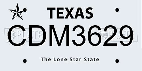CDM3629 Texas License Plate