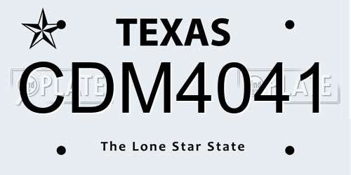 CDM4041 Texas License Plate