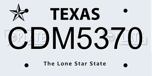 CDM5370 Texas License Plate
