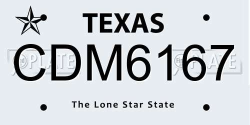CDM6167 Texas License Plate