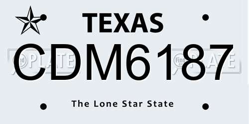 CDM6187 Texas License Plate