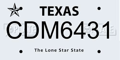 CDM6431 Texas License Plate