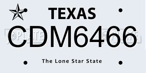 CDM6466 Texas License Plate