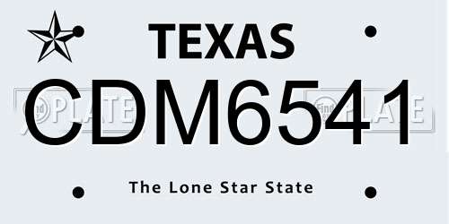 CDM6541 Texas License Plate
