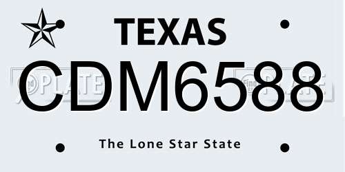 CDM6588 Texas License Plate