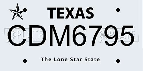 CDM6795 Texas License Plate