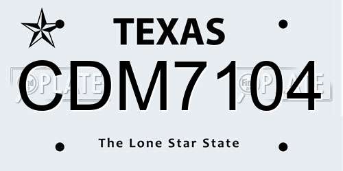 CDM7104 Texas License Plate