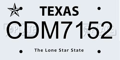CDM7152 Texas License Plate