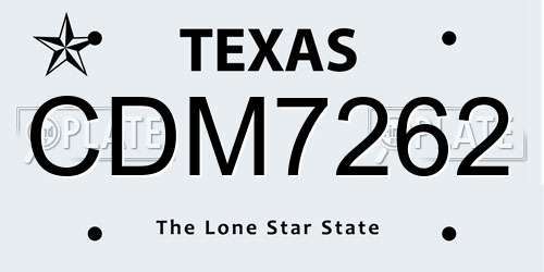 CDM7262 Texas License Plate