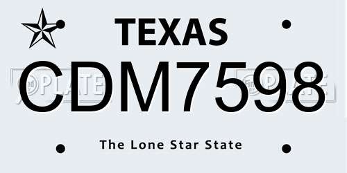 CDM7598 Texas License Plate